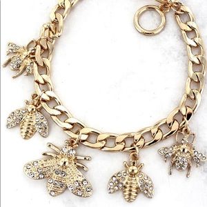 CRYSTAL BEE CHARMING GOLDTONE TOGGLE BRACELET